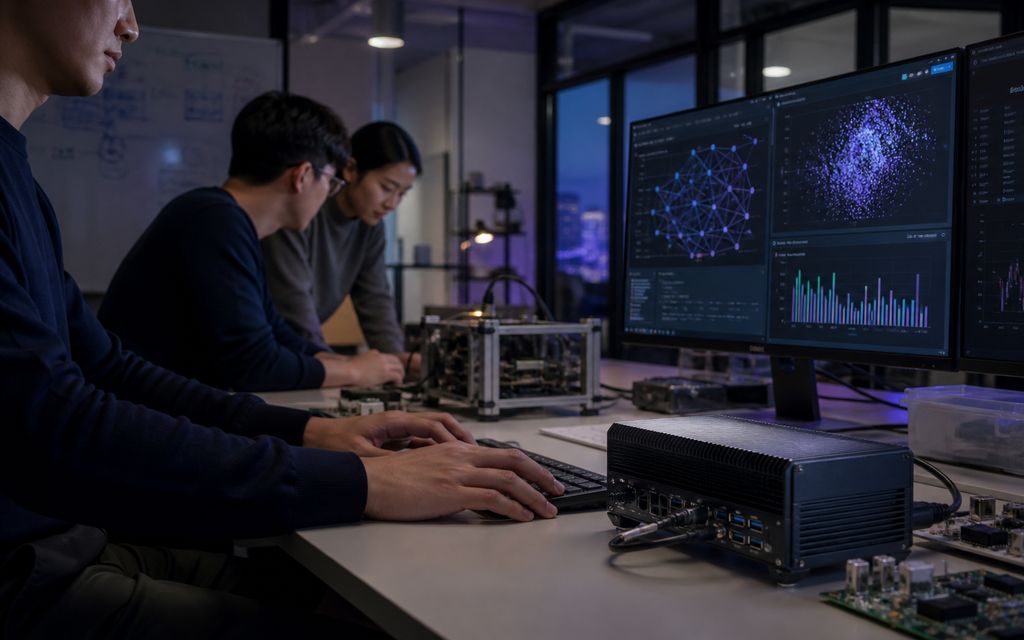 AI engineers working with deployed computing hardware